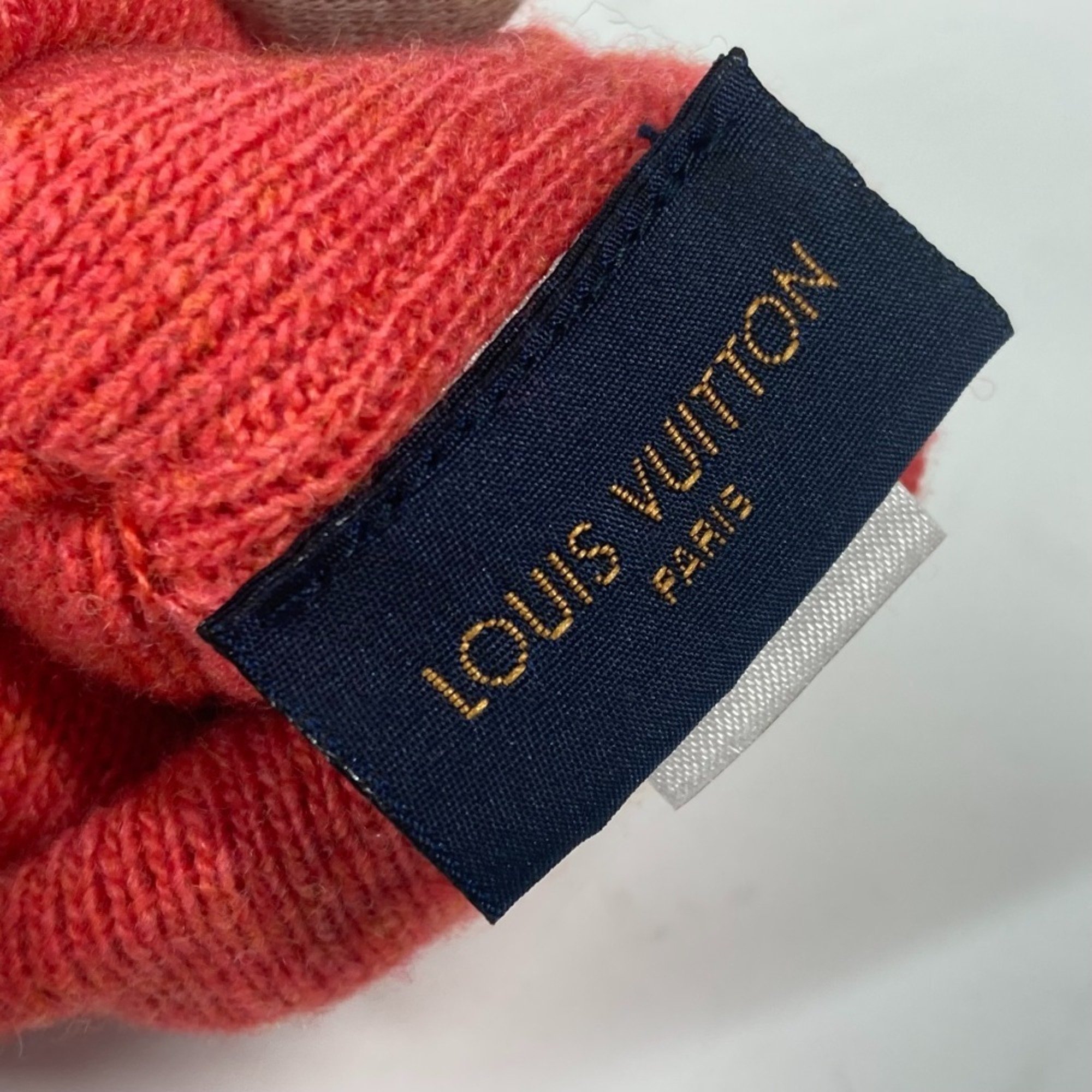 LOUIS VUITTON M70838 Gon Pop Monogram Gloves Wool Cashmere Women's Pink