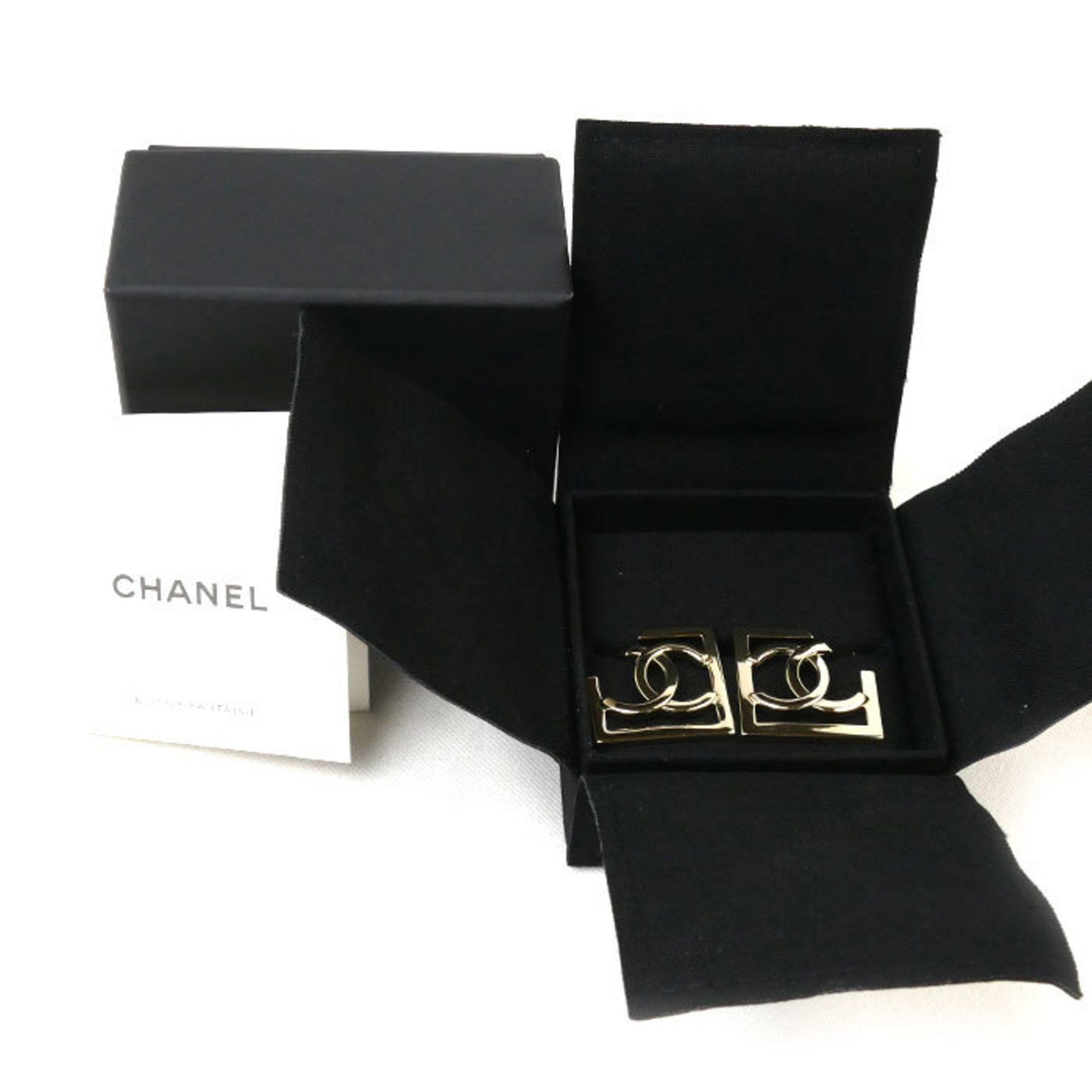 CHANEL Metal Coco Mark Square Earrings ABB739 for Women