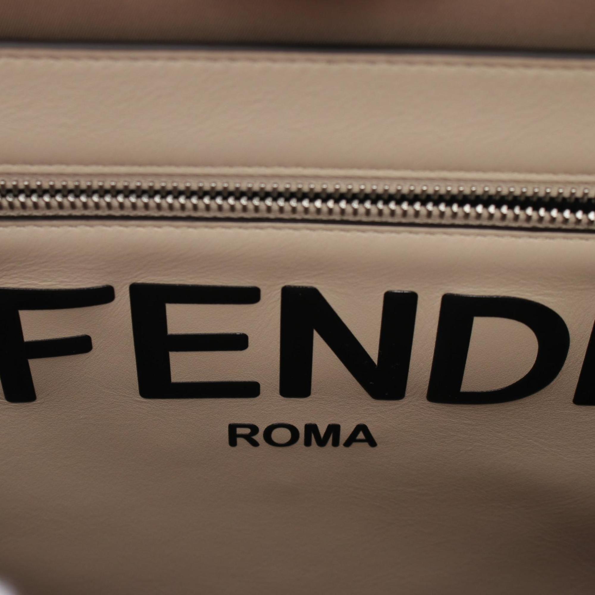 FENDI Peekaboo I See You Medium Handbag Bag Nylon Men's Beige 7BA529