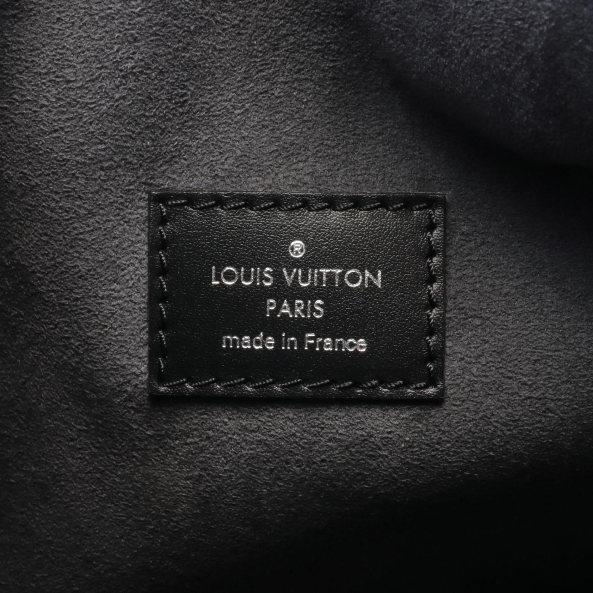 Louis Vuitton LOUIS VUITTON Side Trunk Monogram Jacquard Denim Shoulder Bag Leather Women's Gray Black M21460