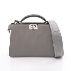 FENDI Peekaboo ISeeU X-Cross Zucca Handbag Bag Coated Canvas Women's Grey 7VA582