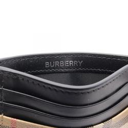 Burberry Check Business Card Holder/Card Case Coated Canvas Leather Men's Beige Black Multicolor 8084170