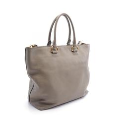 PRADA VITELLO PHENIX Tote Bag Leather Women's Grey 1BG865