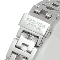 Hermes HERMES Clipper Nacle Oval CO1 230 Ladies' Watch Diamond Bezel White Shell Quartz