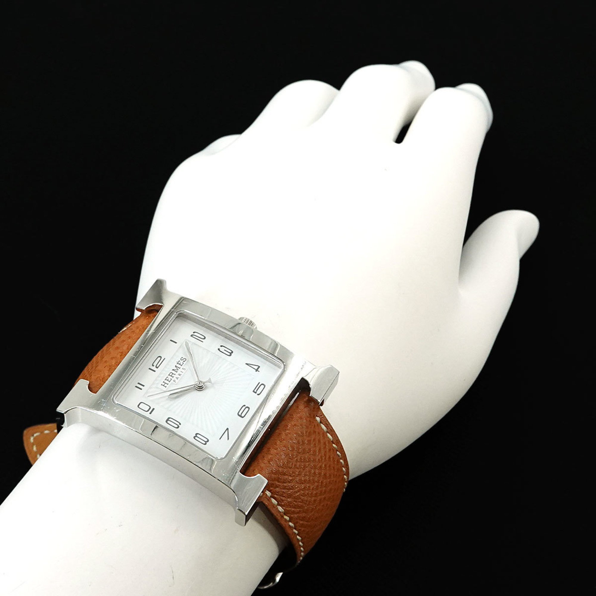 Hermes HERMES H Watch HH1 810 Men's Date White Quartz