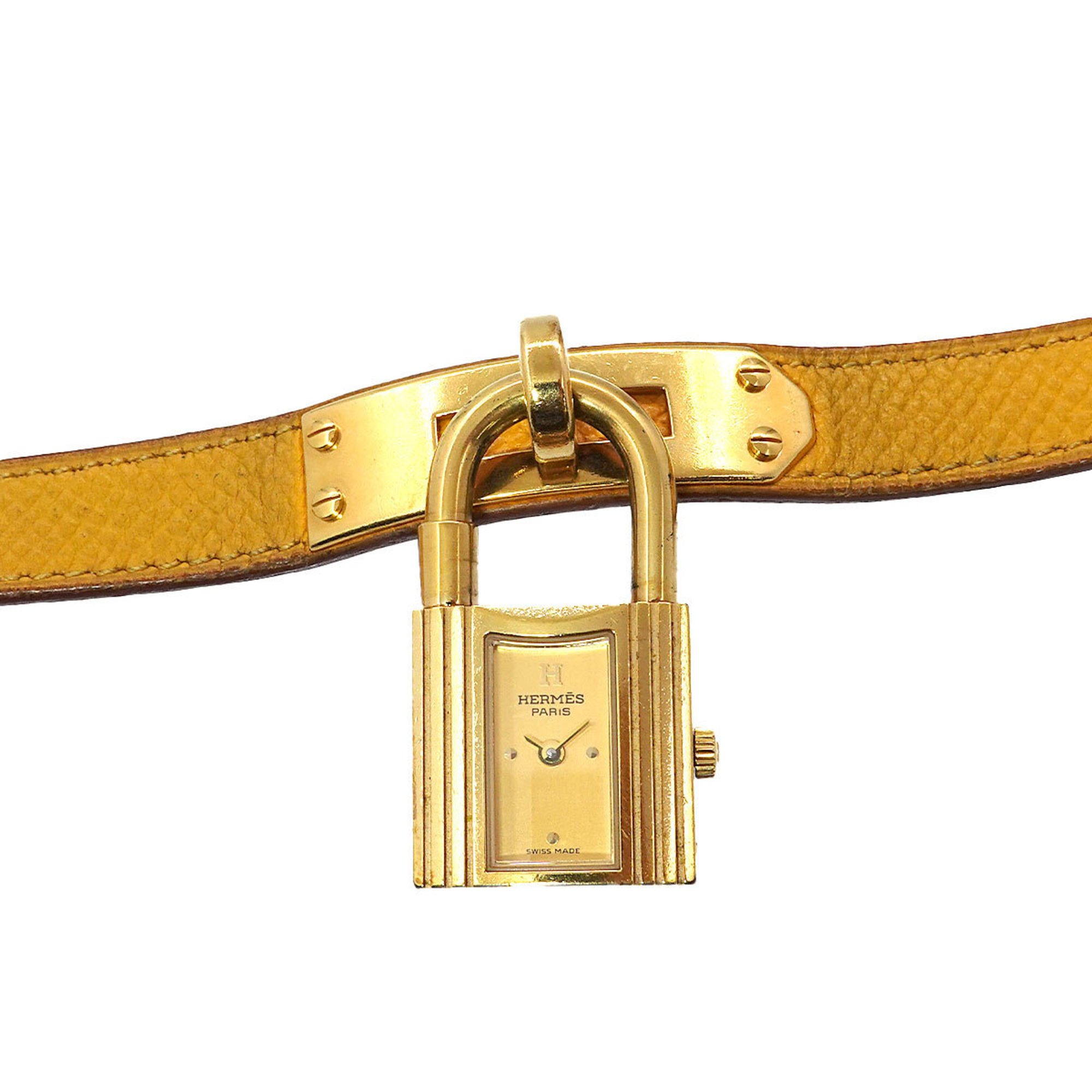 Hermes Kelly Watch Ladies' Gold Quartz Padlock