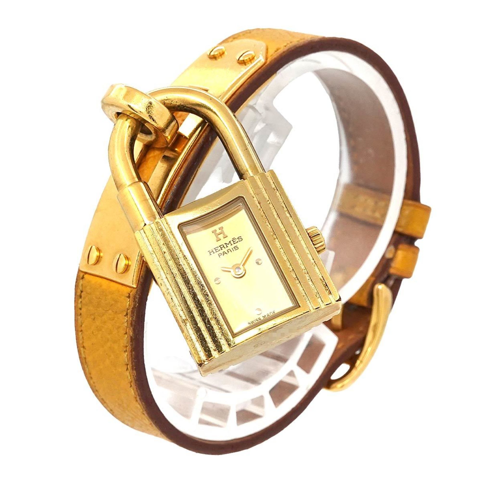 Hermes Kelly Watch Ladies' Gold Quartz Padlock