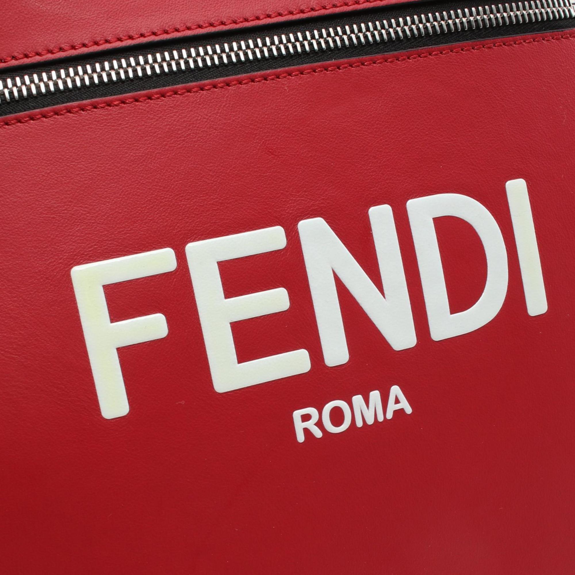 FENDI ROMA Rucksack Backpack Bag Leather Men's Red 7VZ060