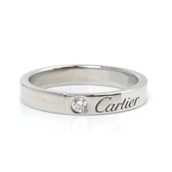 CARTIER Pt950 Platinum C de Engraved 1P Diamond Ring B4051350 Size 10 50 4.7g Women's