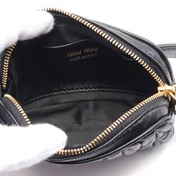 Miu Miu Miu MATELASSE Waist Bag Body Leather Women's Black 5CC5682FPPF0002