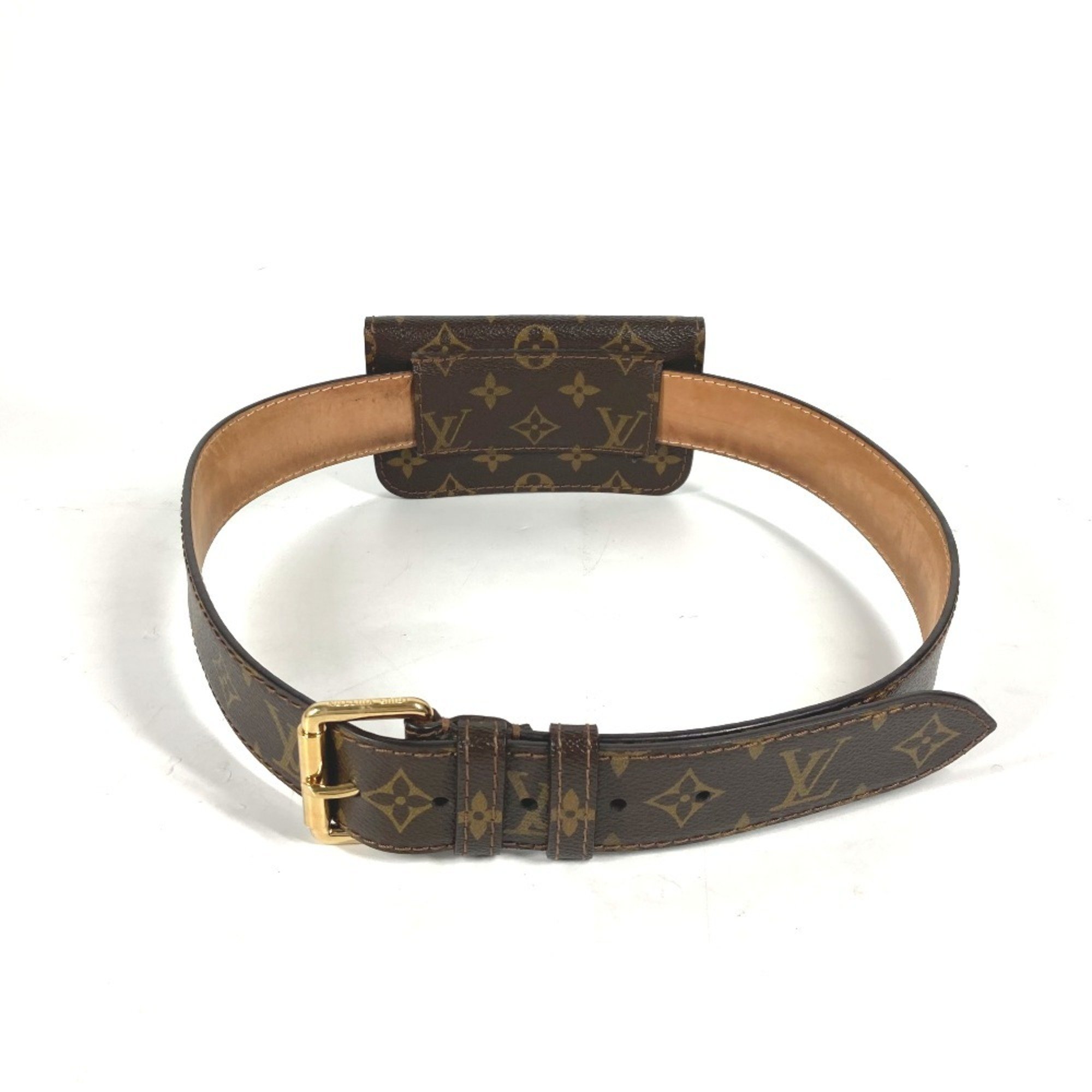 LOUIS VUITTON M6933U Monogram Santur Pochette Belt Bag Waist Body Canvas Men's Women's Brown