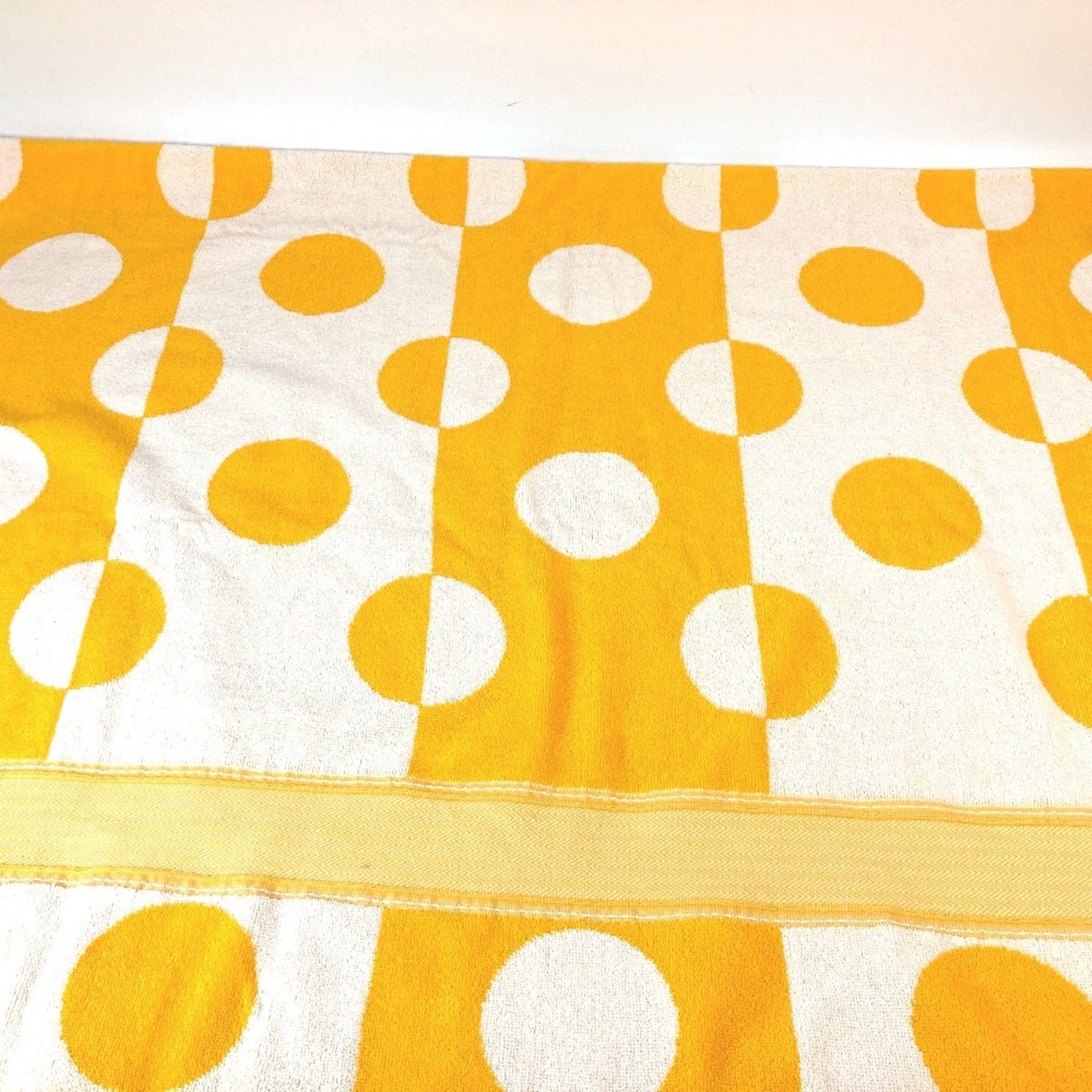 HERMES Yachting Dot Beach Towel Cotton Women's Yellow