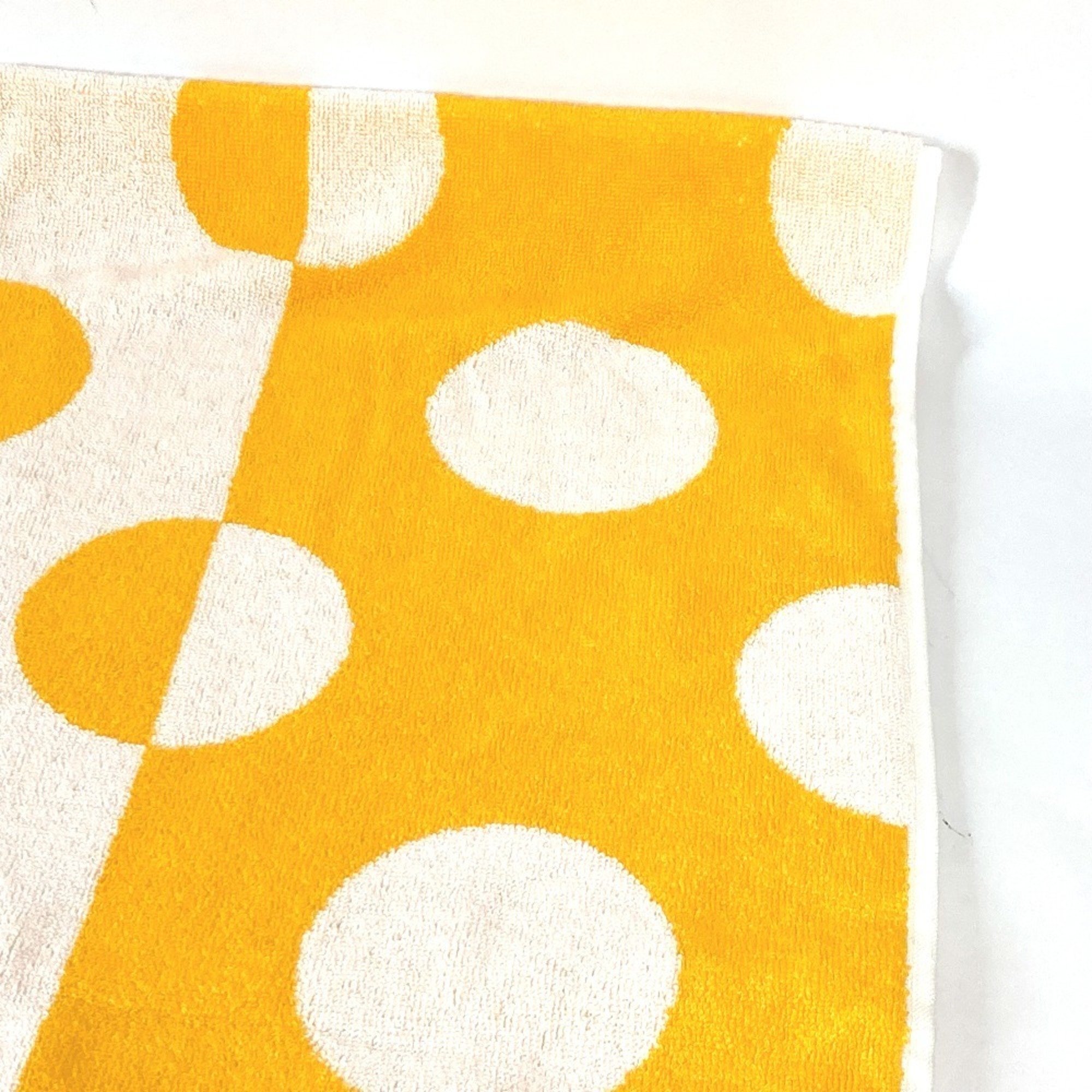 HERMES Yachting Dot Beach Towel Cotton Women's Yellow