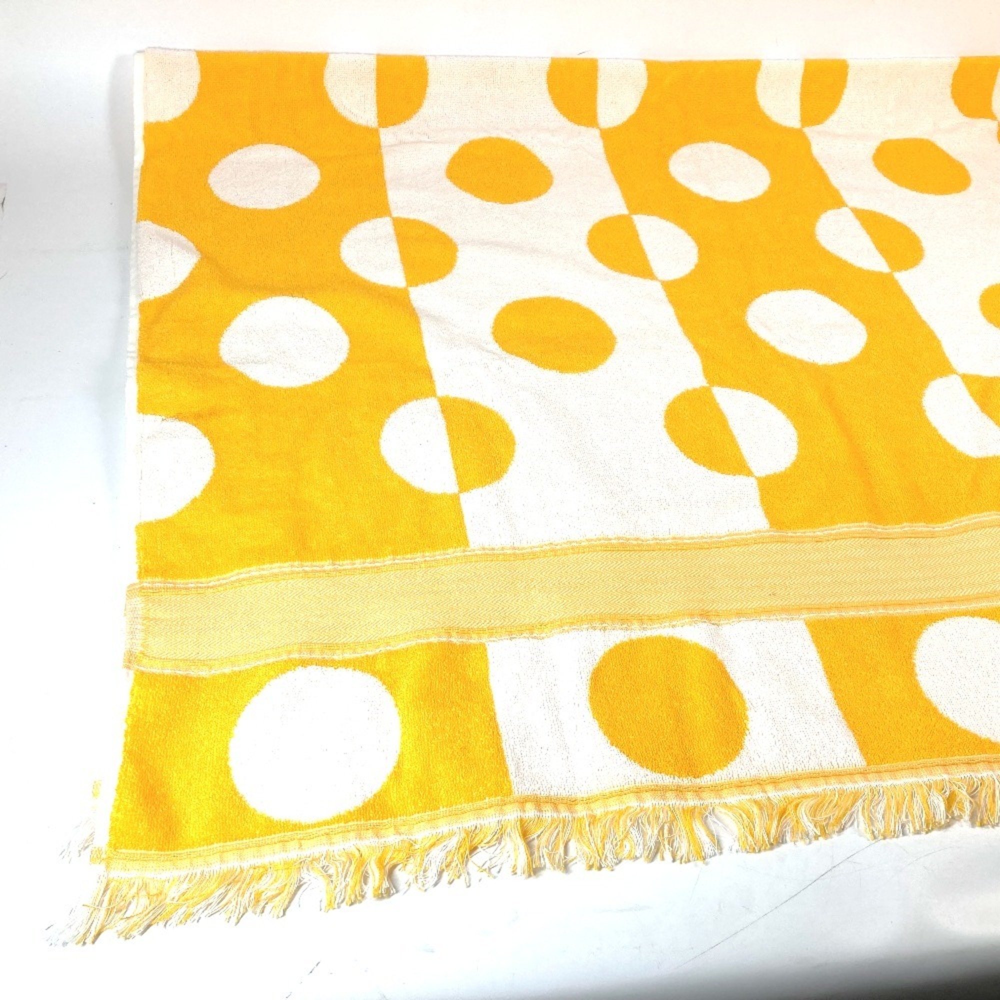 HERMES Yachting Dot Beach Towel Cotton Women's Yellow