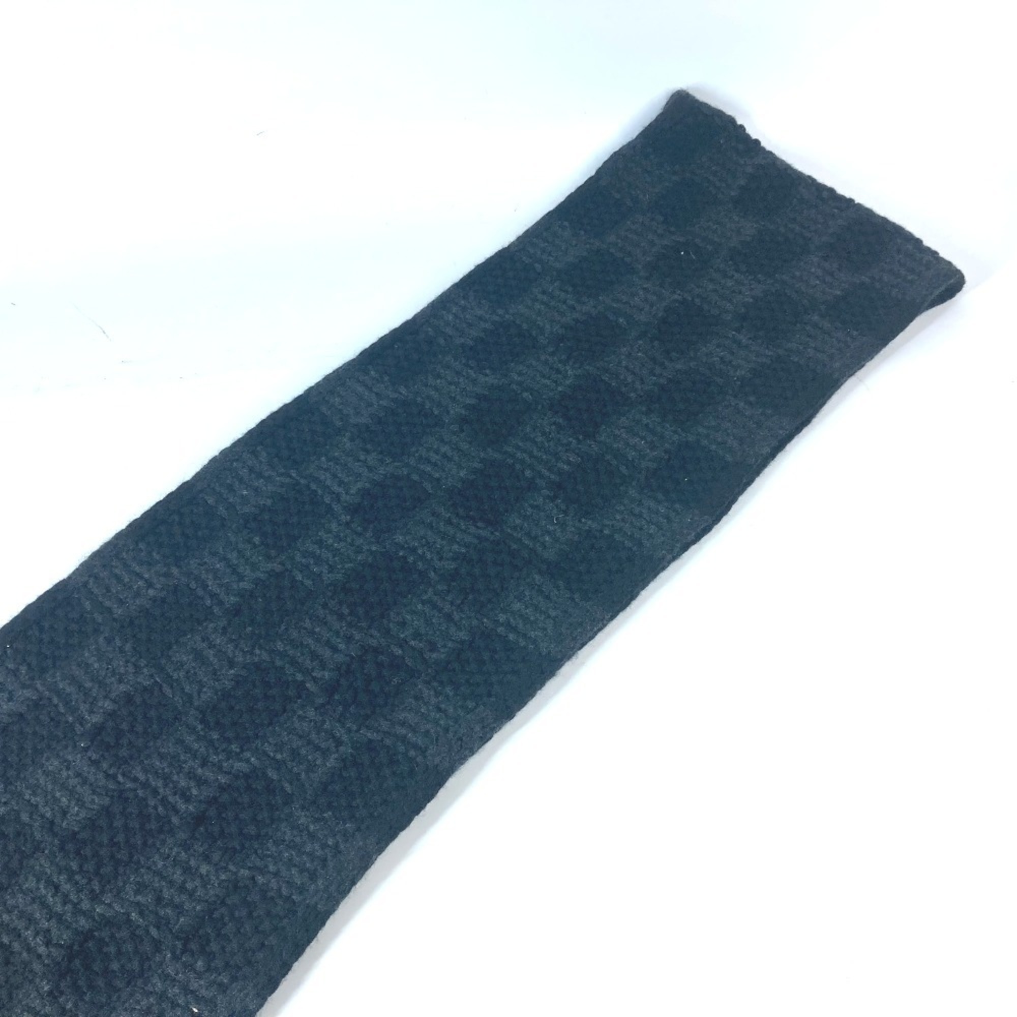 LOUIS VUITTON M75904 Damier Bicolor Echarpe Helsinki Taiga Articles de Voyage Leather Tag Scarf Cashmere Men's Black