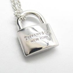 Tiffany & Co. Hardware Lock Pave Diamond Necklace, K18WG (White Gold), Diamond, Women's, Clear