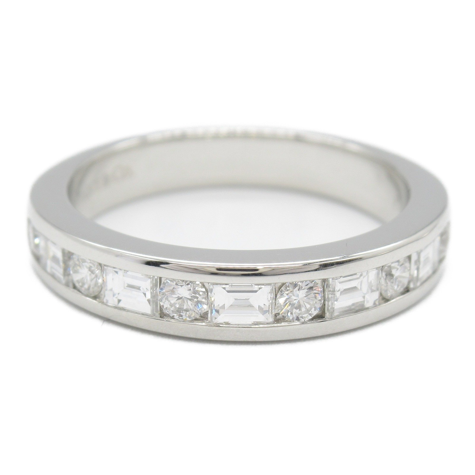 Tiffany & Co. Half Circle Channel Setting Ring, Pt950 Platinum, Diamond, Women's, Clear