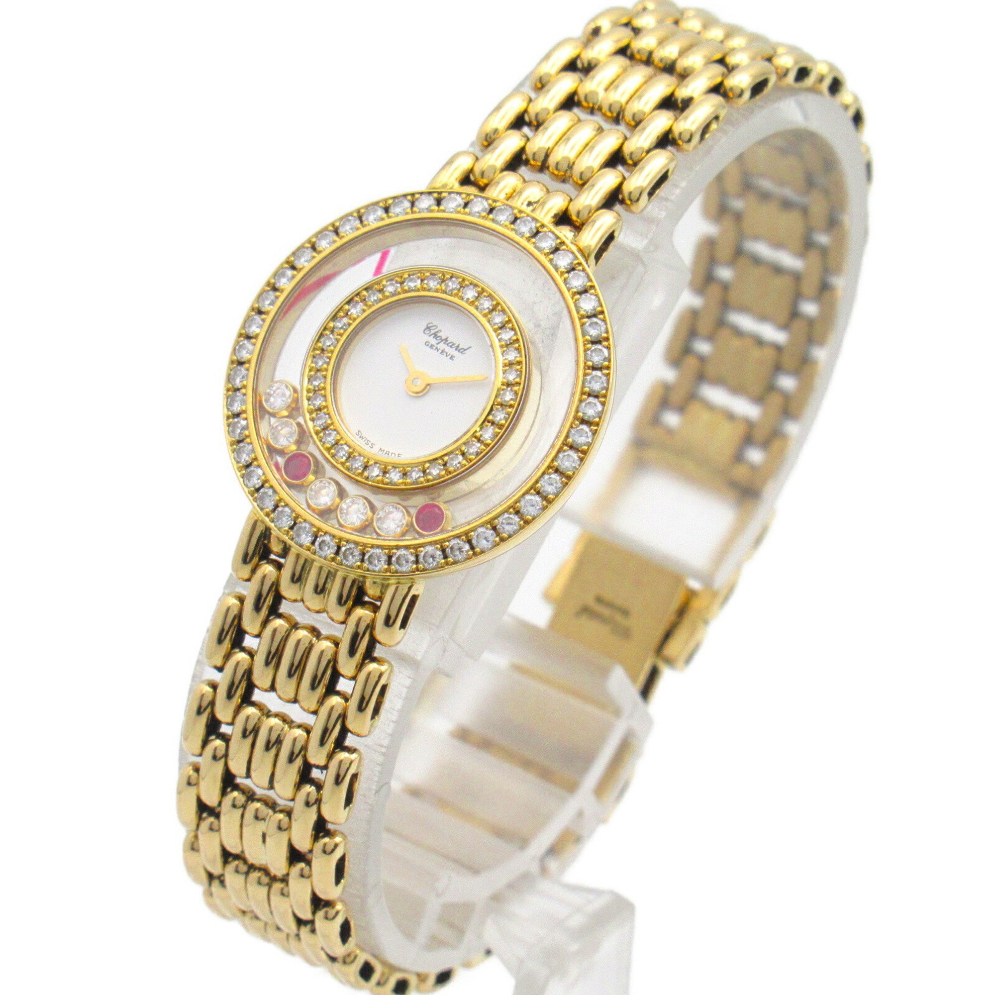 Chopard Happy Diamonds Watch K18 (Yellow Gold) Ladies White 4119 1