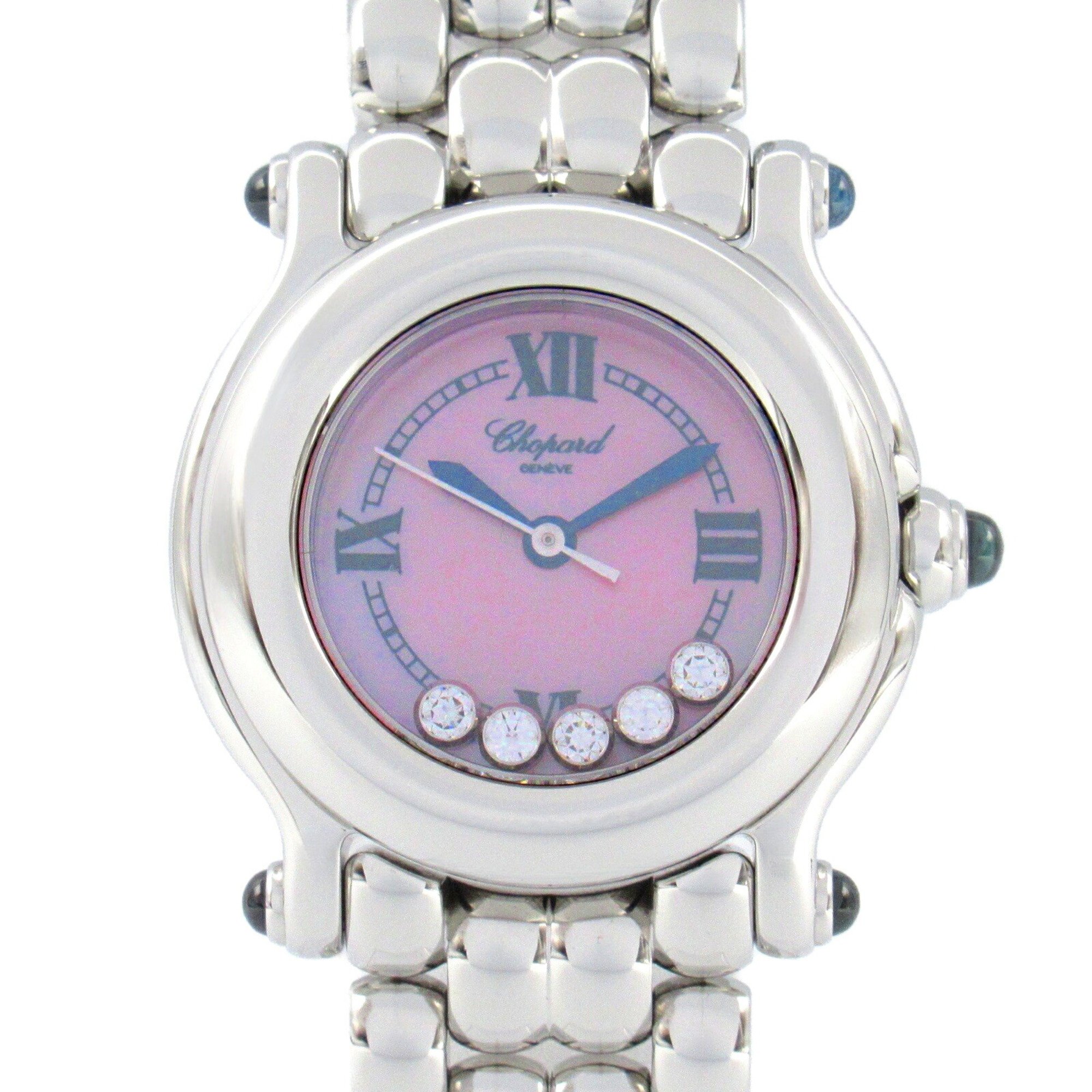 Chopard Happy Sport Watch Stainless Steel Ladies Pink Shell 27 8250-23