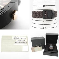 BVLGARI Carbon Gold Watch Leather Men's Brown BB40CL