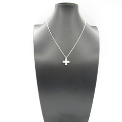 BVLGARI Latin Cross Necklace, K18WG (White Gold), Diamond, Women's, Clear