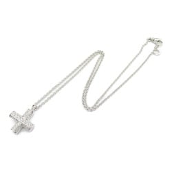 BVLGARI Latin Cross Necklace, K18WG (White Gold), Diamond, Women's, Clear