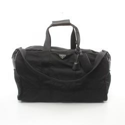 PRADA VIAGGIO Boston bag, nylon, leather, men's, women's, black