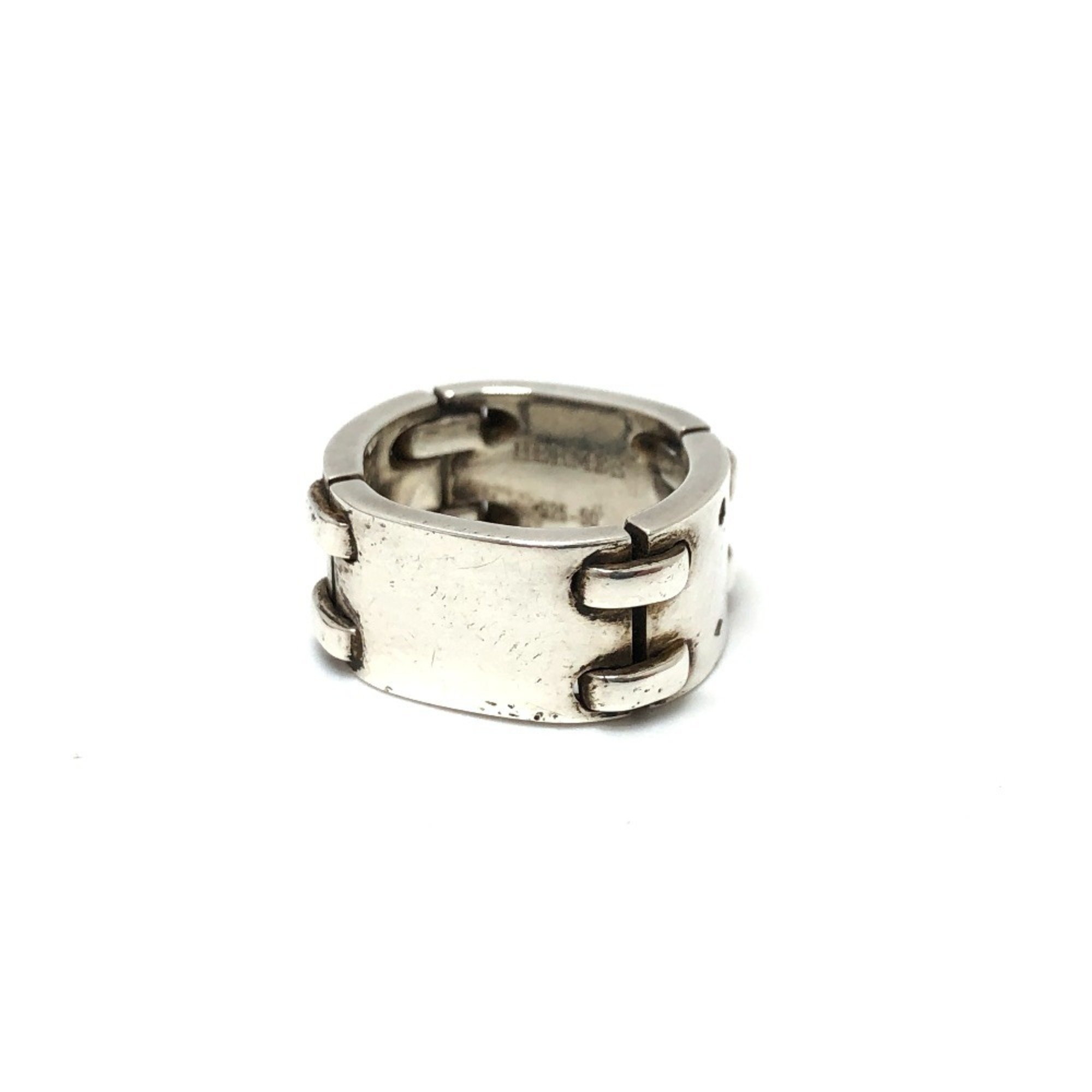 HERMES Hermes Chain Plate Ring SV925 Women's Silver