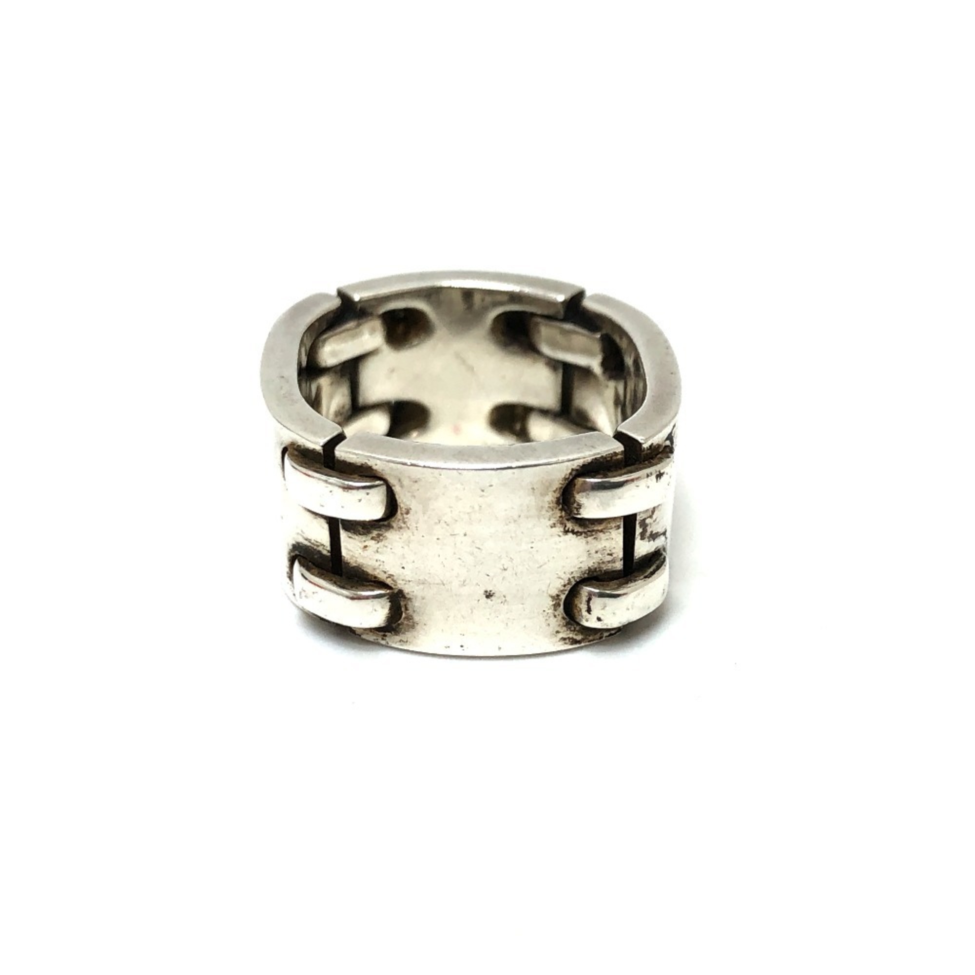 HERMES Hermes Chain Plate Ring SV925 Women's Silver