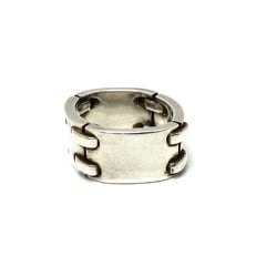 HERMES Hermes Chain Plate Ring SV925 Women's Silver