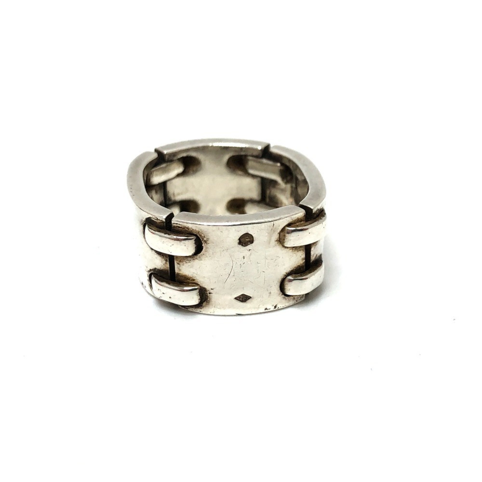 HERMES Hermes Chain Plate Ring SV925 Women's Silver