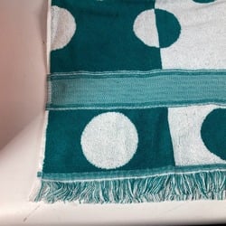 HERMES Hermes Bath Towel Knee Blanket Yachting Dot Polka Beach Cotton Women's Green