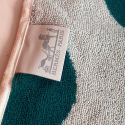 HERMES Hermes Bath Towel Knee Blanket Yachting Dot Polka Beach Cotton Women's Green