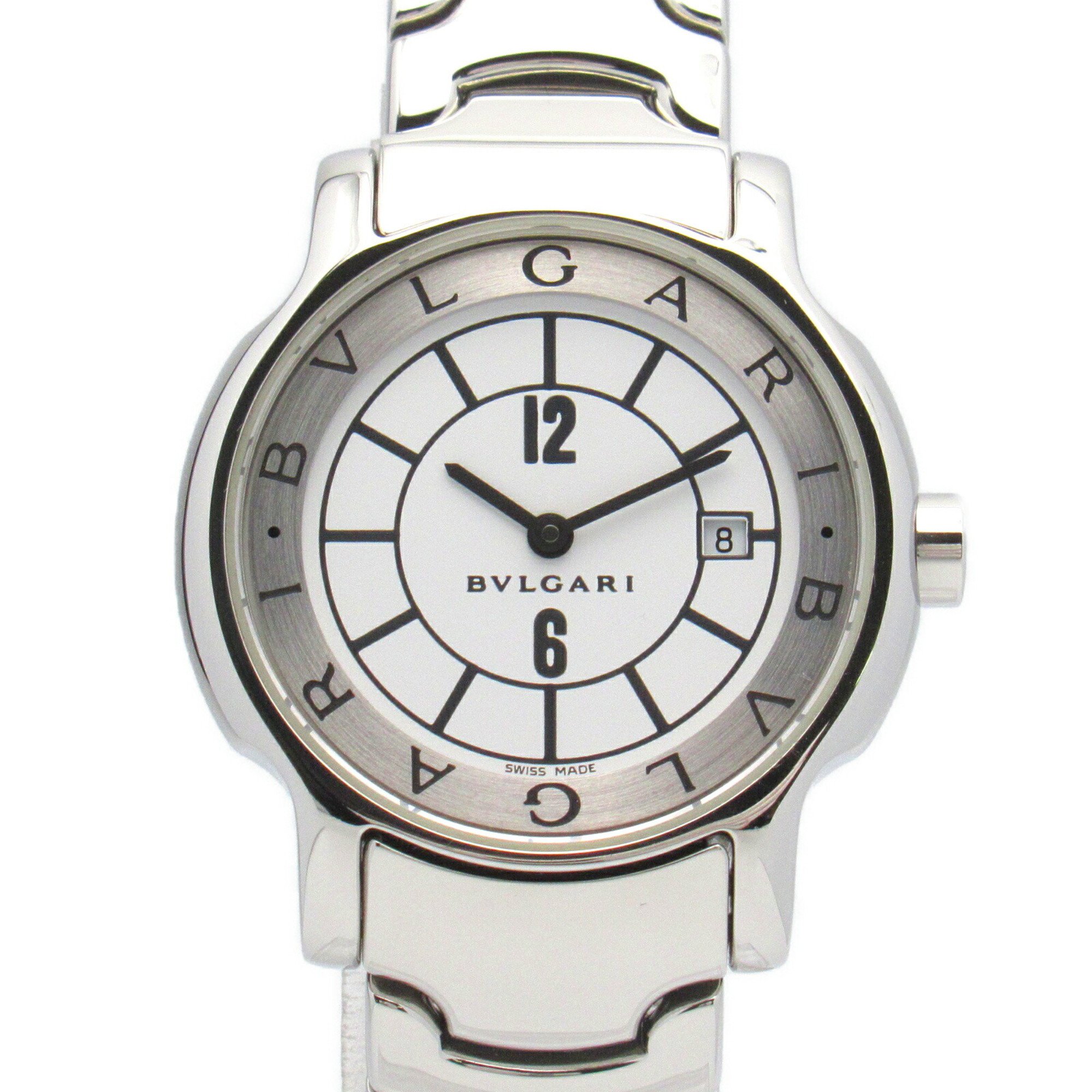 BVLGARI Solotempo Watch Stainless Steel Ladies White ST29S