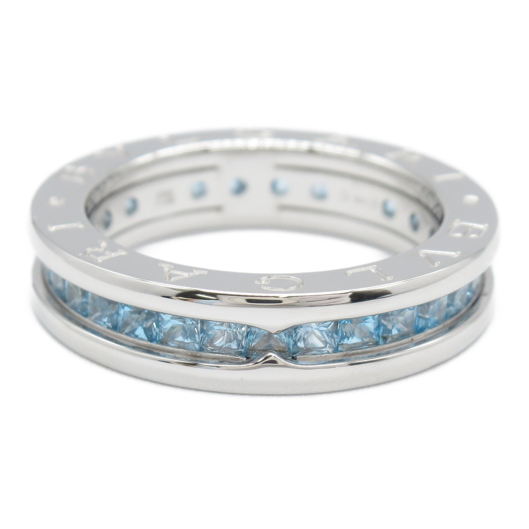 BVLGARI B-zero1 Blue Topaz Ring, K18WG (White Gold), Topaz, Men's, Women's,