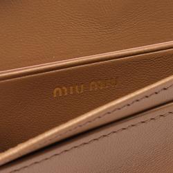 Miu Miu Miu MATELASSE Business Card Holder/Card Case Leather Women's Brown 5MC1222FPPF098L