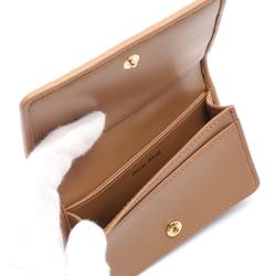 Miu Miu Miu MATELASSE Business Card Holder/Card Case Leather Women's Brown 5MC1222FPPF098L