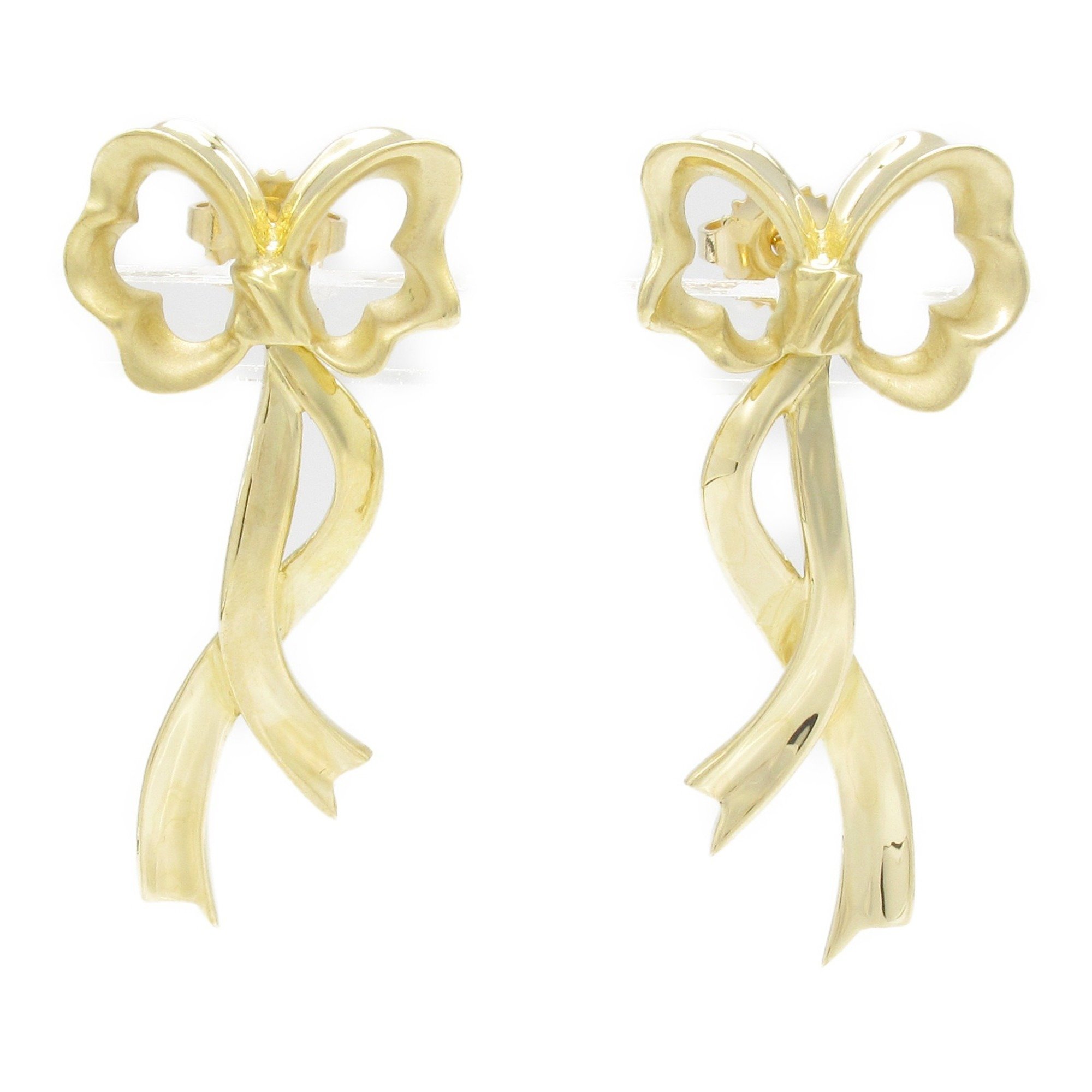 Tiffany & Co. Ribbon Earrings, K18 (yellow gold), ladies' gold