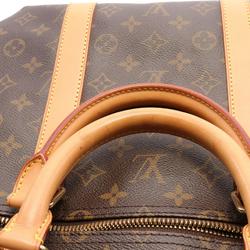 Louis Vuitton Keepall Bandouliere 55 Boston Bag, Coated Canvas, Leather, Monogram, Men's, Women's, Brown, M41414