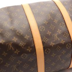 Louis Vuitton Keepall Bandouliere 55 Boston Bag, Coated Canvas, Leather, Monogram, Men's, Women's, Brown, M41414