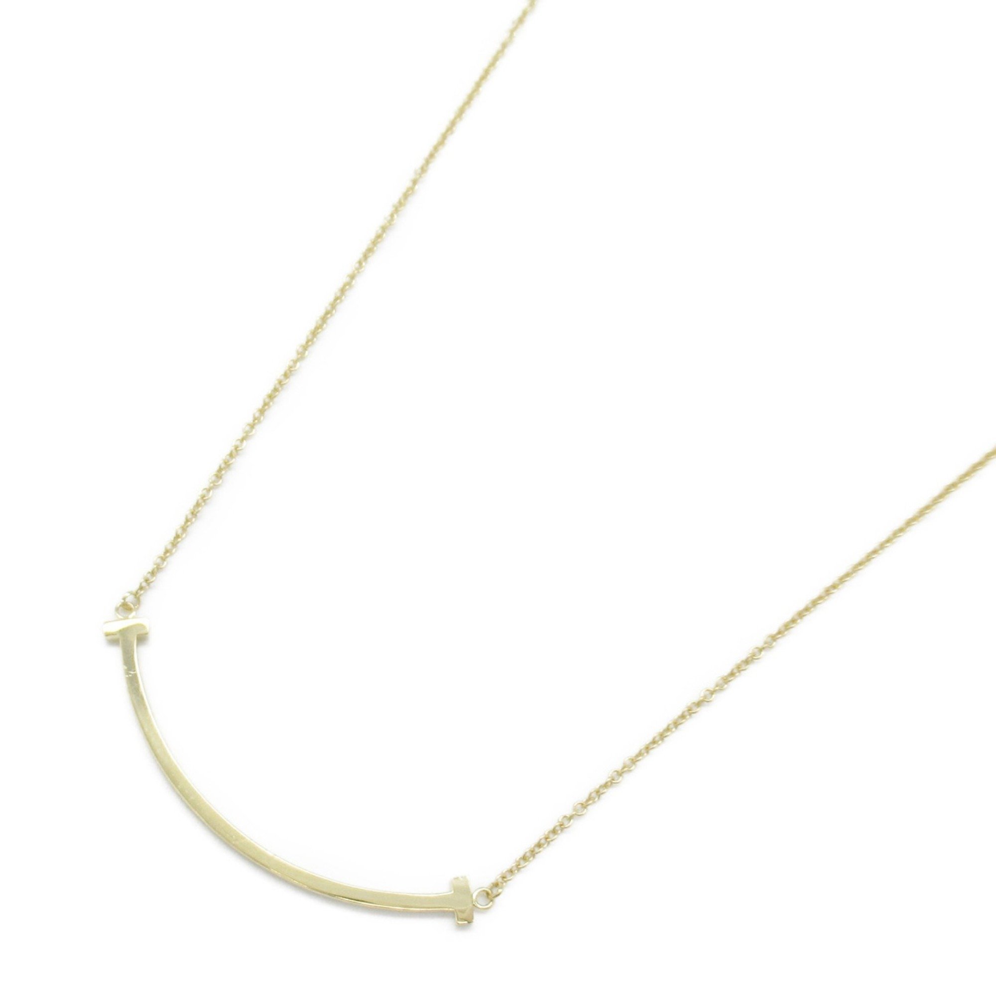 Tiffany & Co. T Smile Small Necklace K18 (Yellow Gold) Women's Gold