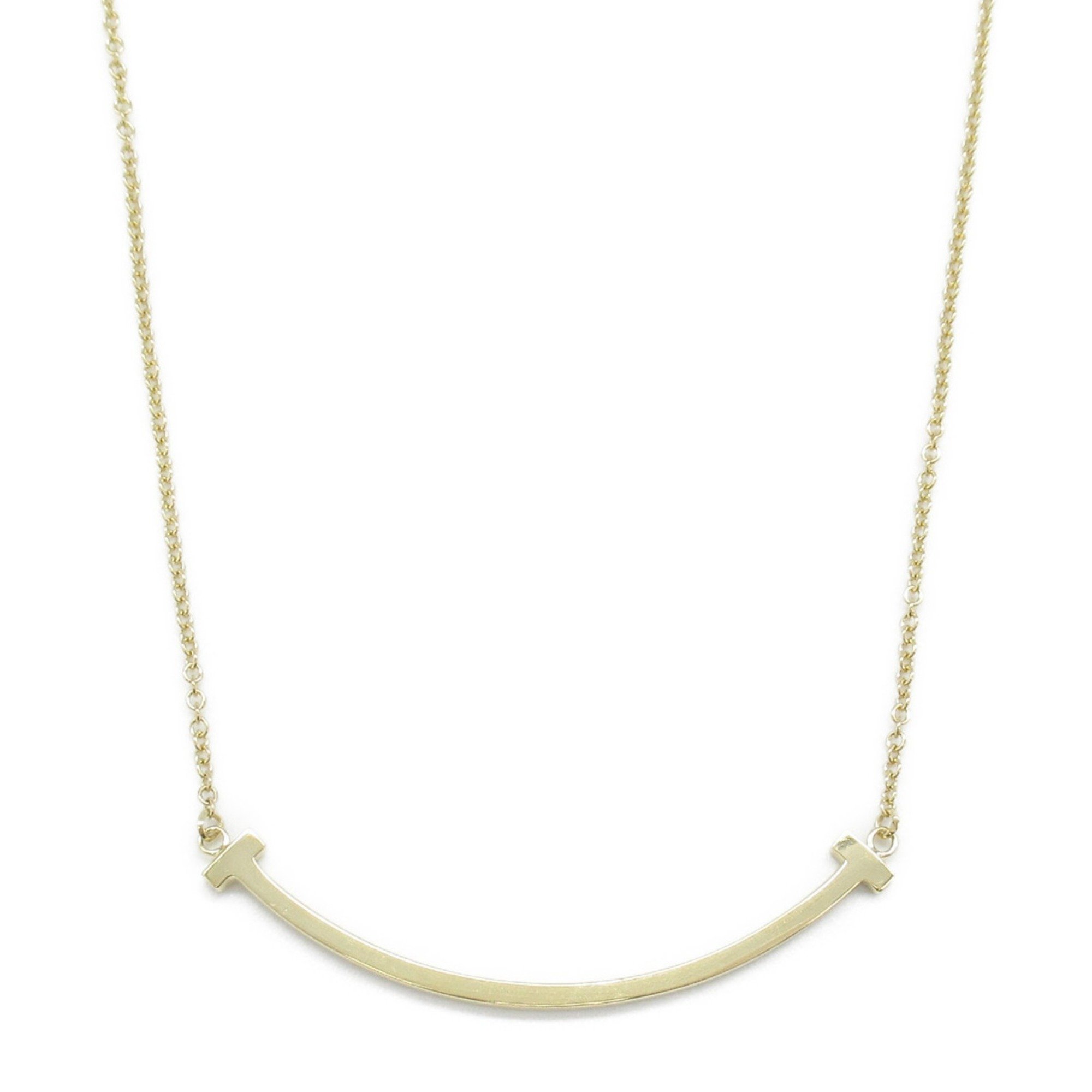 Tiffany & Co. T Smile Small Necklace K18 (Yellow Gold) Women's Gold