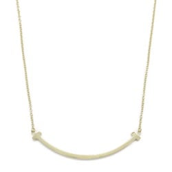 Tiffany & Co. T Smile Small Necklace K18 (Yellow Gold) Women's Gold