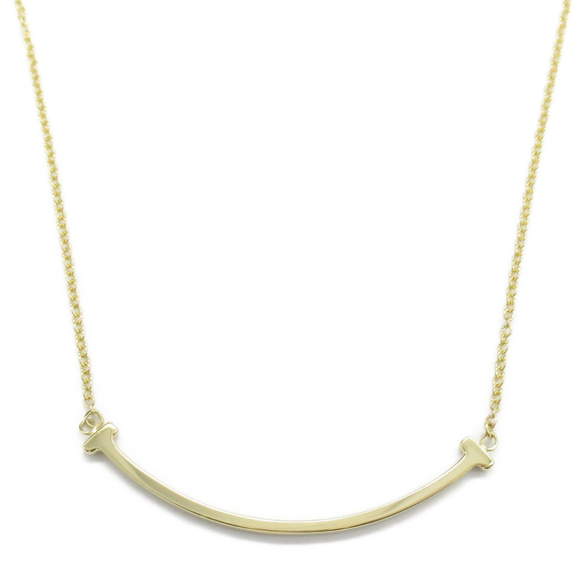 Tiffany & Co. T Smile Small Necklace K18 (Yellow Gold) Women's Gold