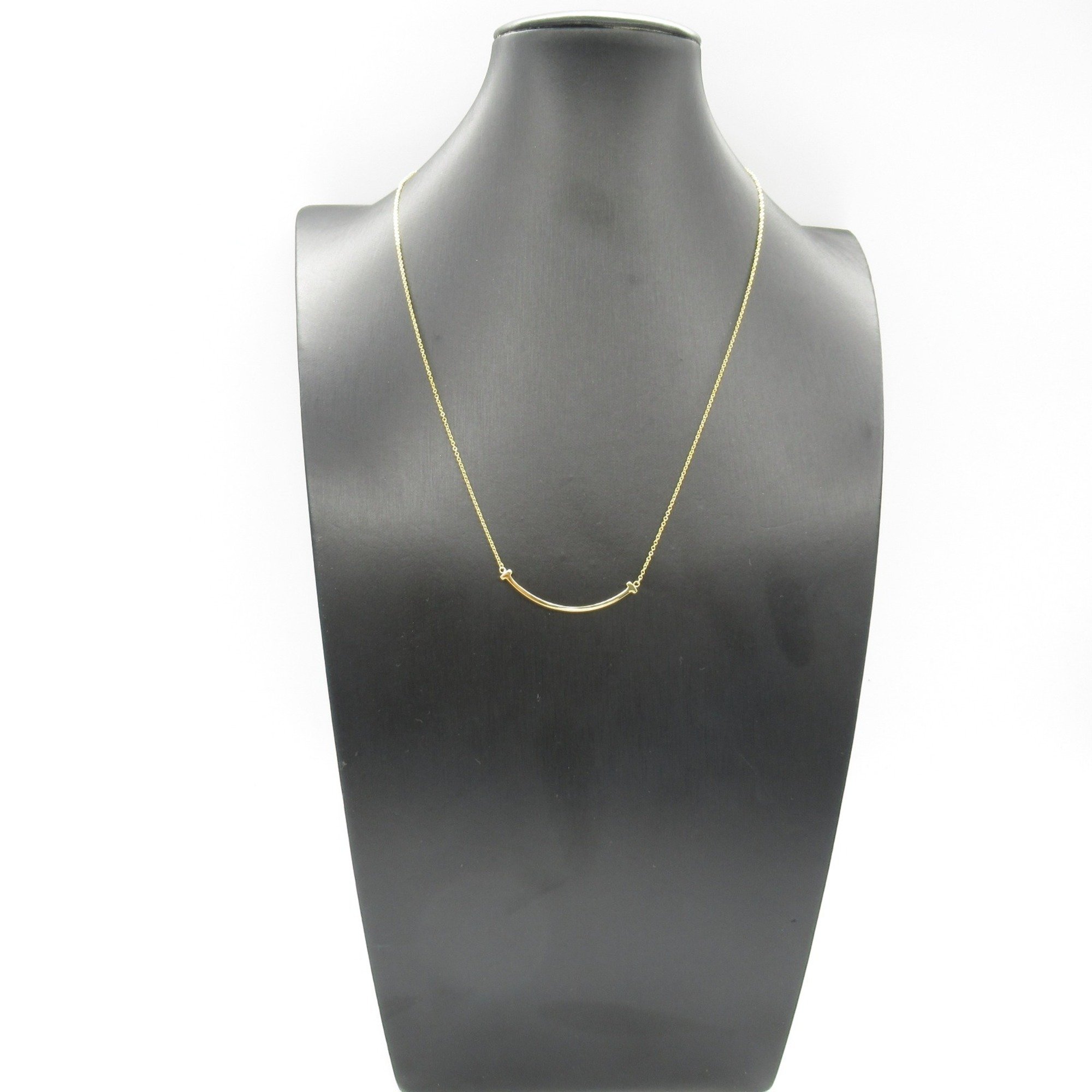 Tiffany & Co. T Smile Small Necklace K18 (Yellow Gold) Women's Gold