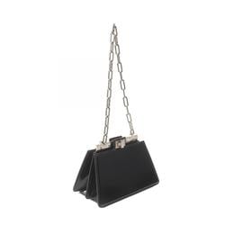 FENDI Peekaboo Cut Shoulder Bag Leather Women's Black 8BN339