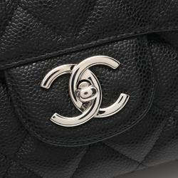 CHANEL Matelasse 34 Classic Maxi W Flap Shoulder Bag Leather Grained Calfskin Women's Black A58601