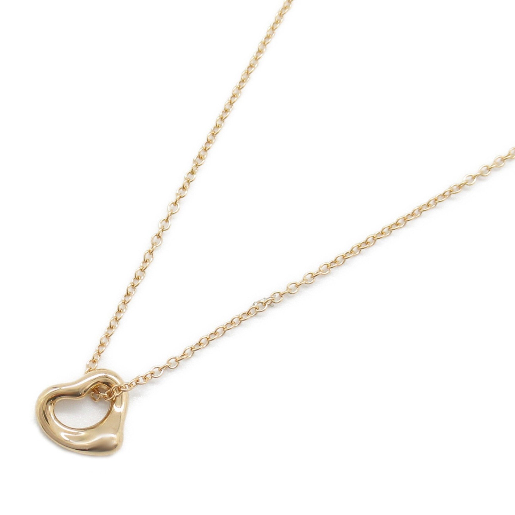 Tiffany & Co. Heart Necklace, K18PG (pink gold), women's, clear, 60957428