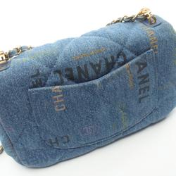 CHANEL Matelasse Small Flap Bag Shoulder Denim Women's Blue Multicolor AS3134