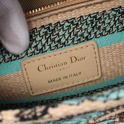 Christian Dior Dior LADY D-LITE Medium Handbag Bag Canvas Women's Beige Blue Black M0565OEGO51E